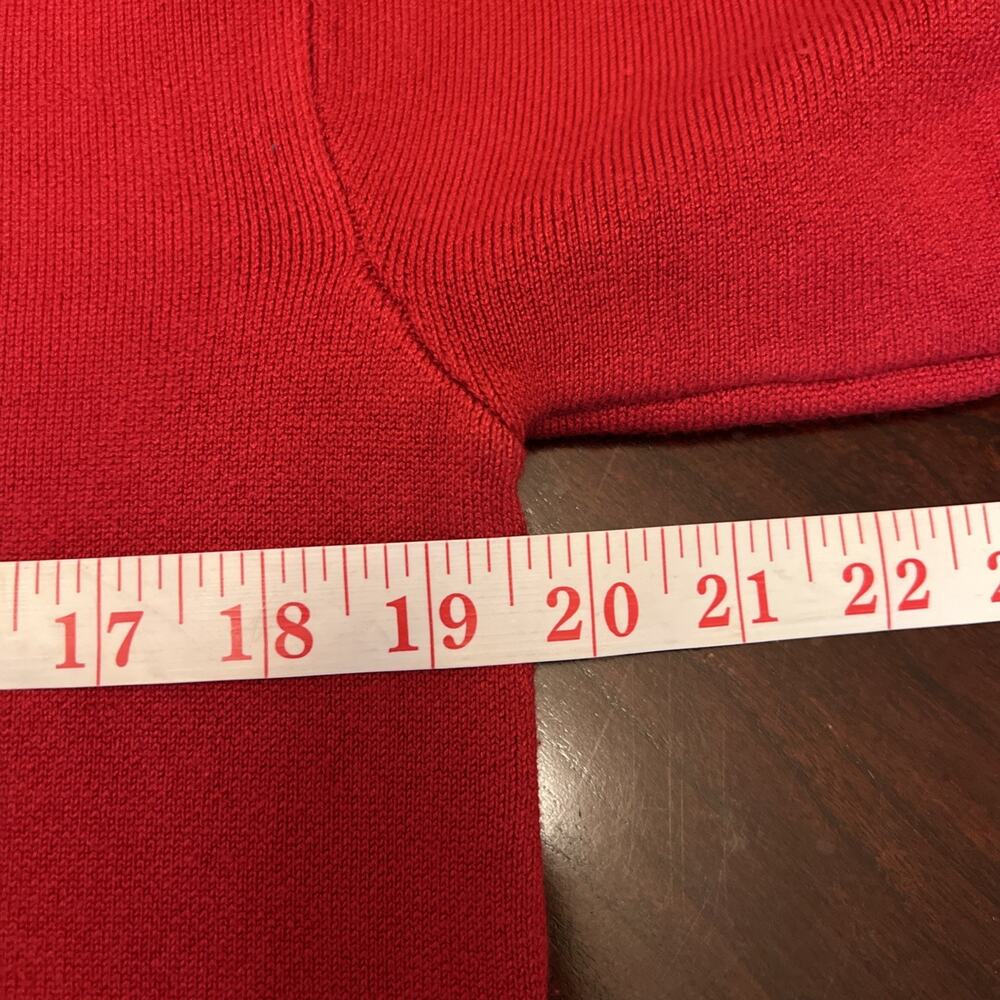 Guess Women’s Long Sleeve Red Logo Sweater Sz M Y2K Preppy Raised Logo EUC - Picture 4 of 8